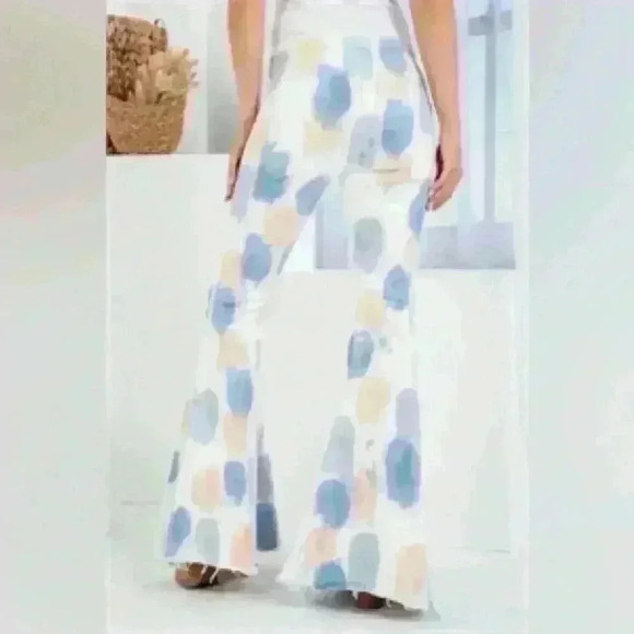 Peach Love High Rise Bell Bottom Flare polka Dot Tie Dye S (2-4) - Picture 4 of 14